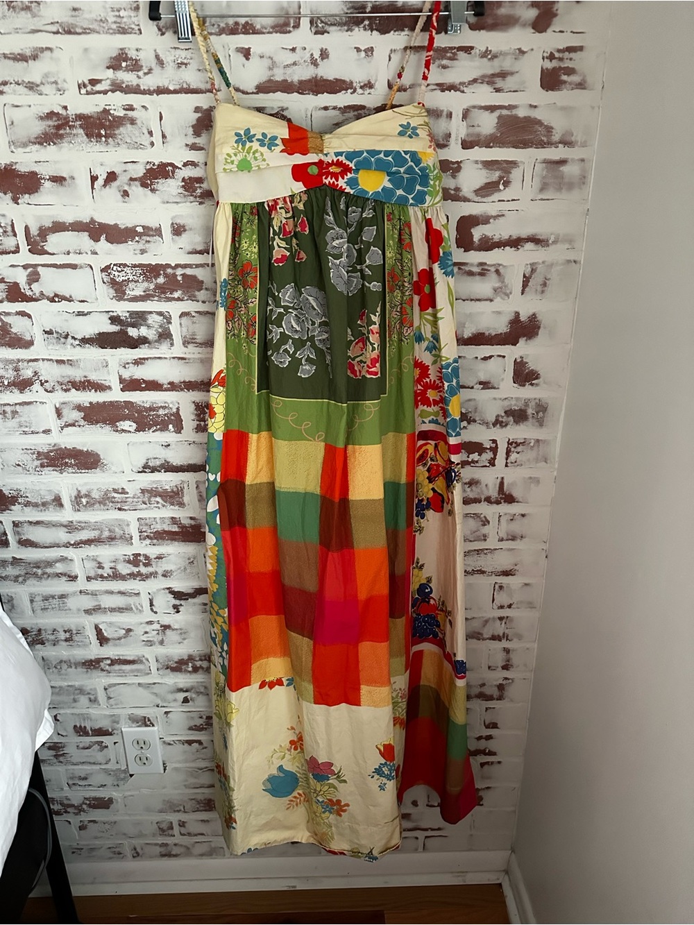 Free People Wonderstruck Boho Multicolor Patchwork Maxi Dress